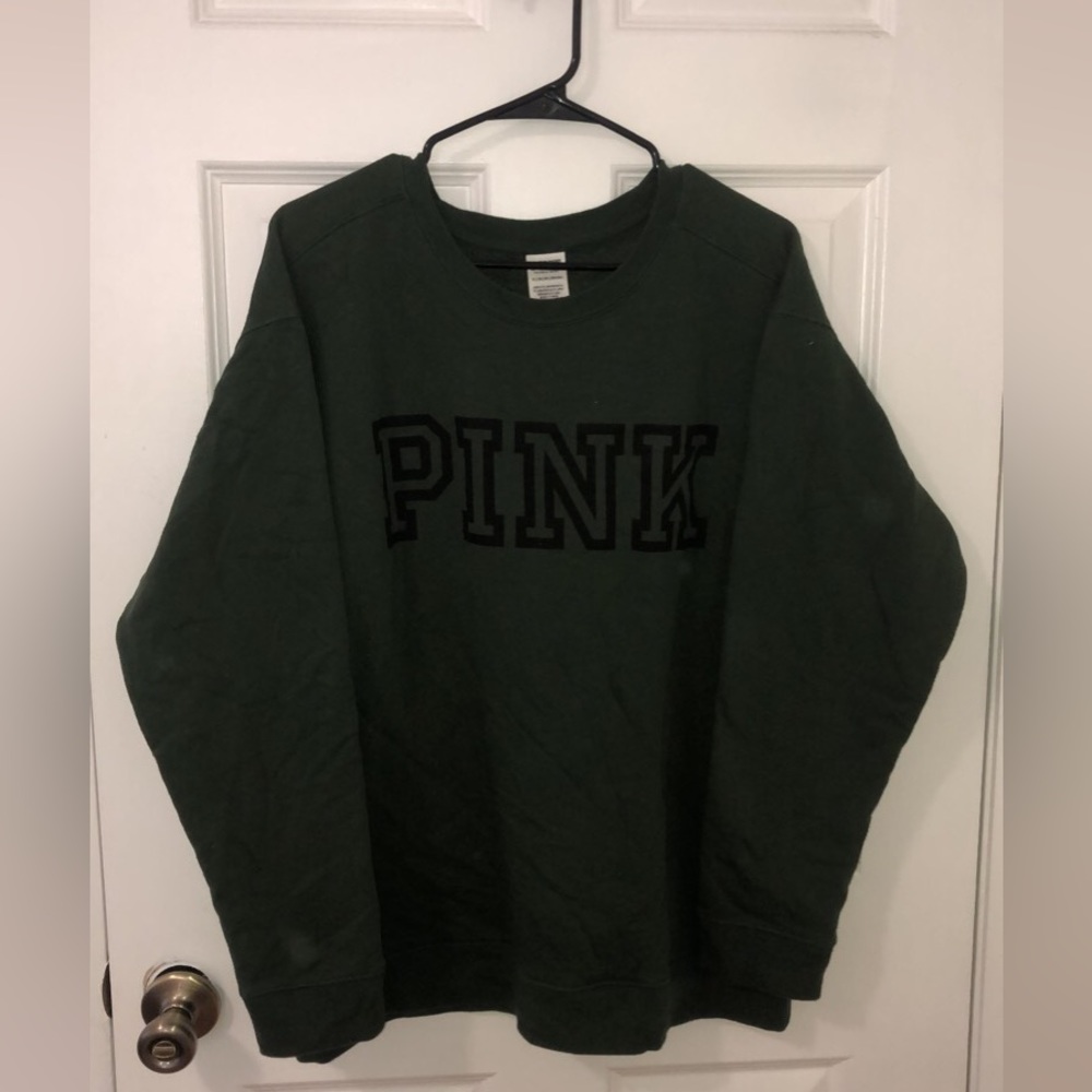 💚Dark Green PINK Crewneck Sweatshirt💚